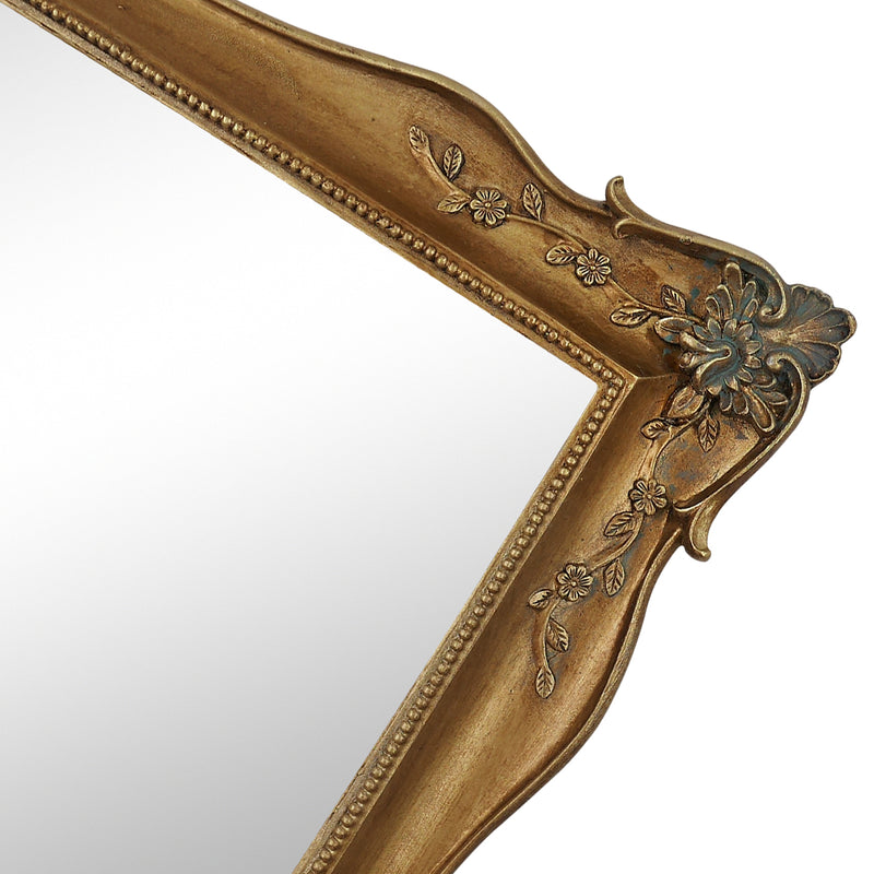 Wall Mirror with Floral Carving for Living Room Hallway, Vintage Home Decor, Wedding Anniversary Gifts