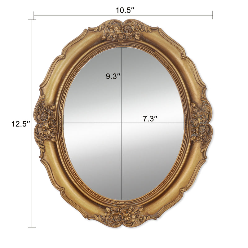 Gothic Mirrors for Wall and Tabletop, 10.5'' x 12.5'' Small Antique Mirror, Victorian Decor