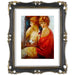 An 11x14-inch picture frame with a mat for an 8x10-inch photo, featuring sculpted edges and decorative accents in a hand-painted antique style finish.