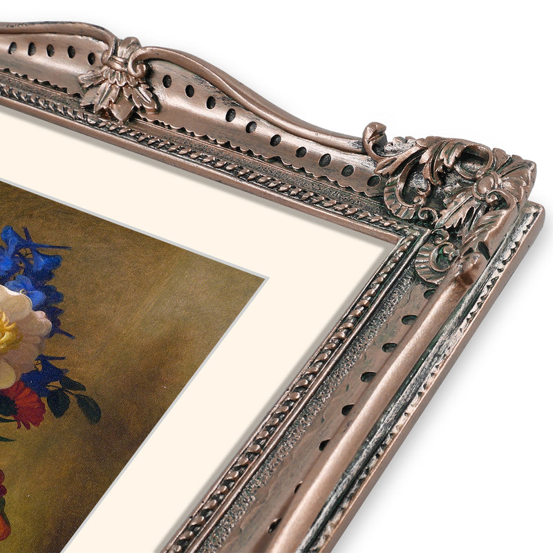 Ornate Picture Frames for Wall and Tabletop Display, Decorative Resin Frame with Mat
