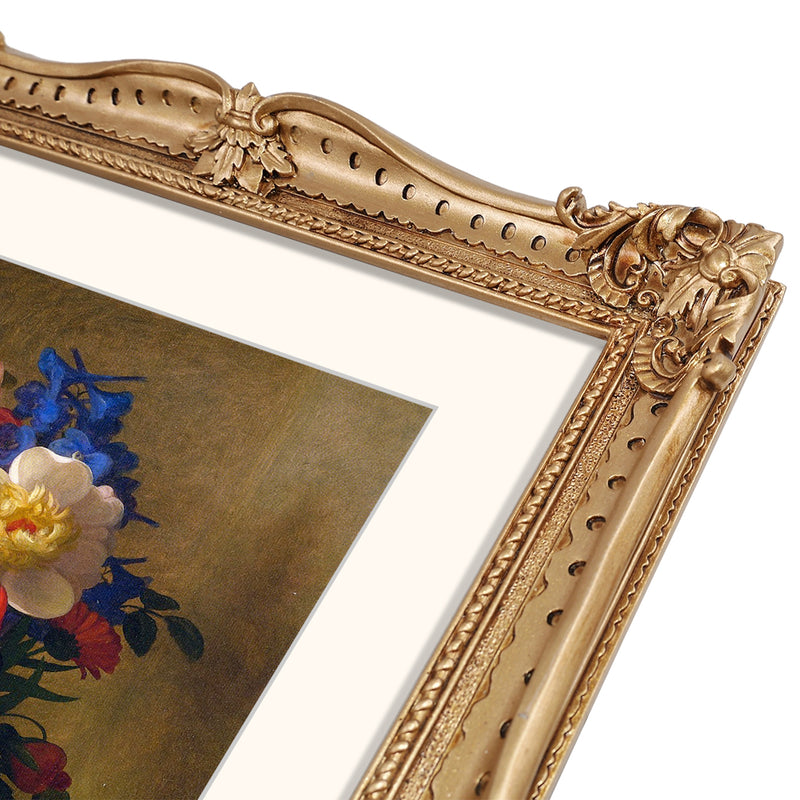 Ornate Picture Frames for Wall and Tabletop Display, Decorative Resin Frame with Mat