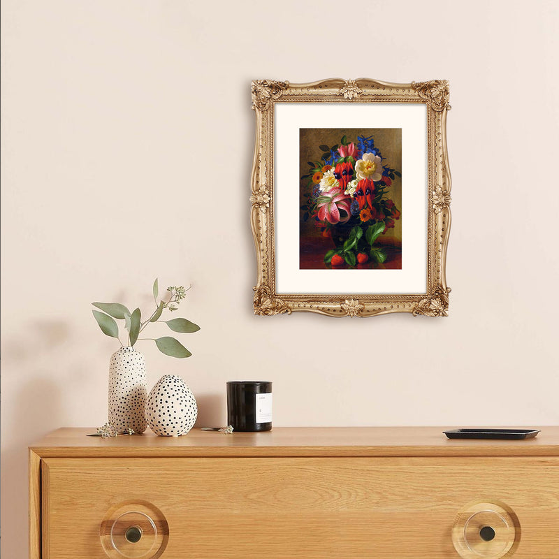 Ornate Picture Frames for Wall and Tabletop Display, Decorative Resin Frame with Mat