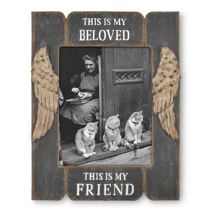 Farmhouse Picture Frames w/ Engraved Saying and Wings