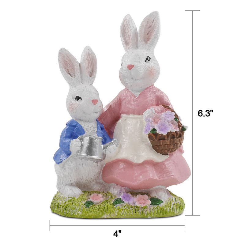 Easter Bunny Sculpture Rabbit Family Figurines Garden Decor, Mother's Day Gifts